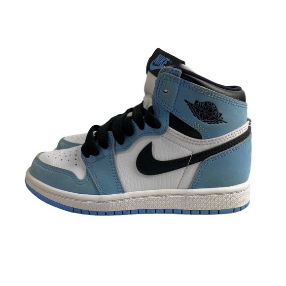 Nike Air Jordan 1 Retro Blue & White Leather High OG UNC Boys Sneakers Size 12C - Picture 6 of 10